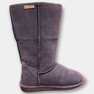 BearPaw Emma Tall Suede Wool Navy Blue Boots Size 8